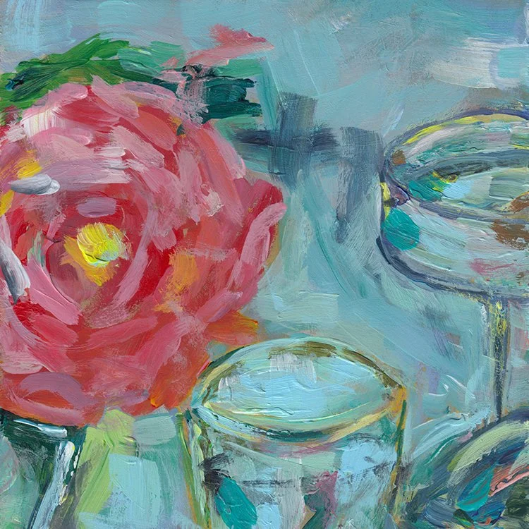 458 - "Summer Kitchen Rose & Glass" - Alice Tsang