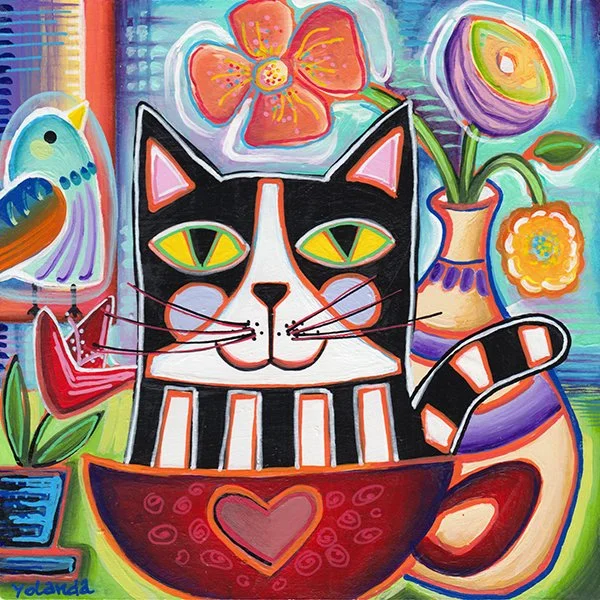 600 - "Cat in a Cup" - Yolanda Poplawska