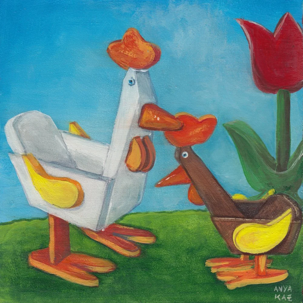 812. "Folksy Chickens" Anya Kazimierski