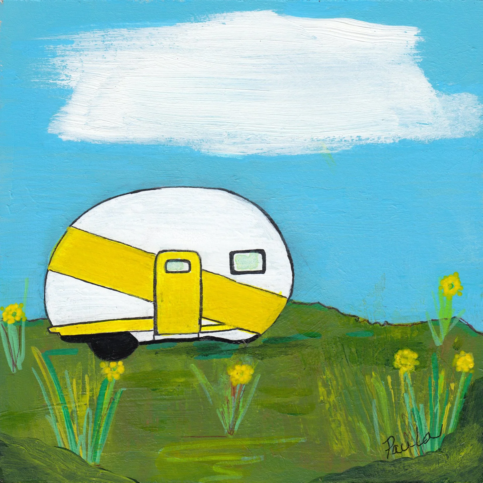110. "Retro Yellow Camper" Paula Fredericks