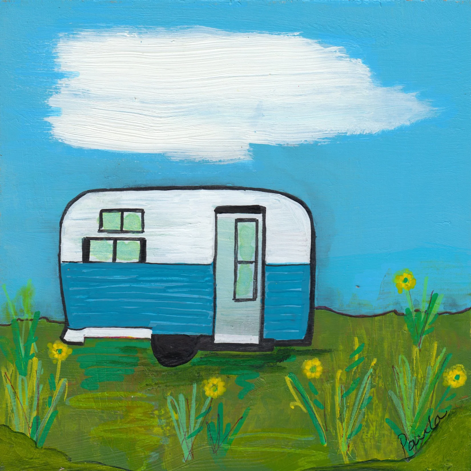 107. "Retro Turquoise Camper" Paula Fredericks