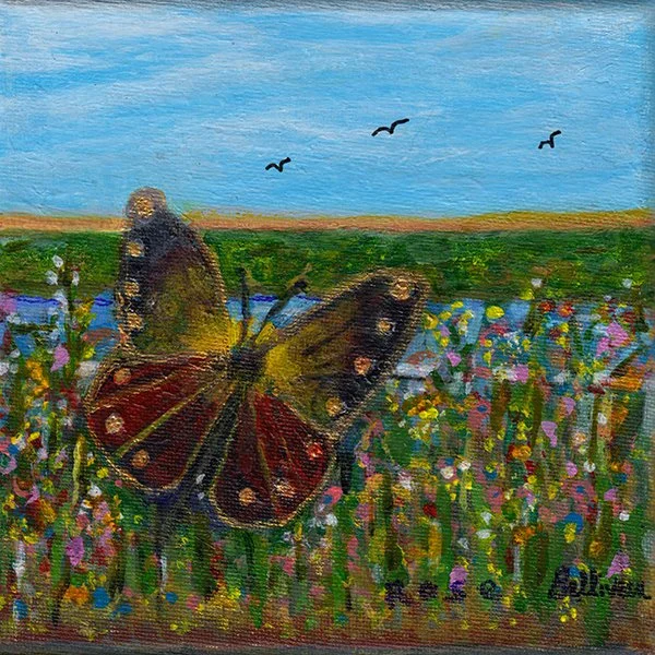 589 - "Butterfly in the Garden (Gold Lining)" - Rose Belliveau