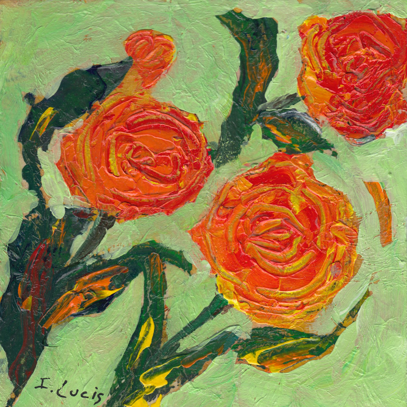 279. "Orange Peonies" Ilze Lucis