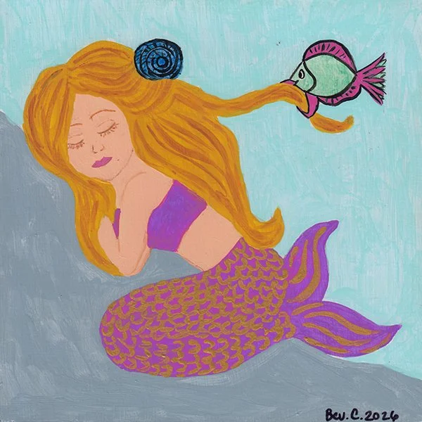 393 - "Purple Sleepy Mermaid" - Bev Carmichael