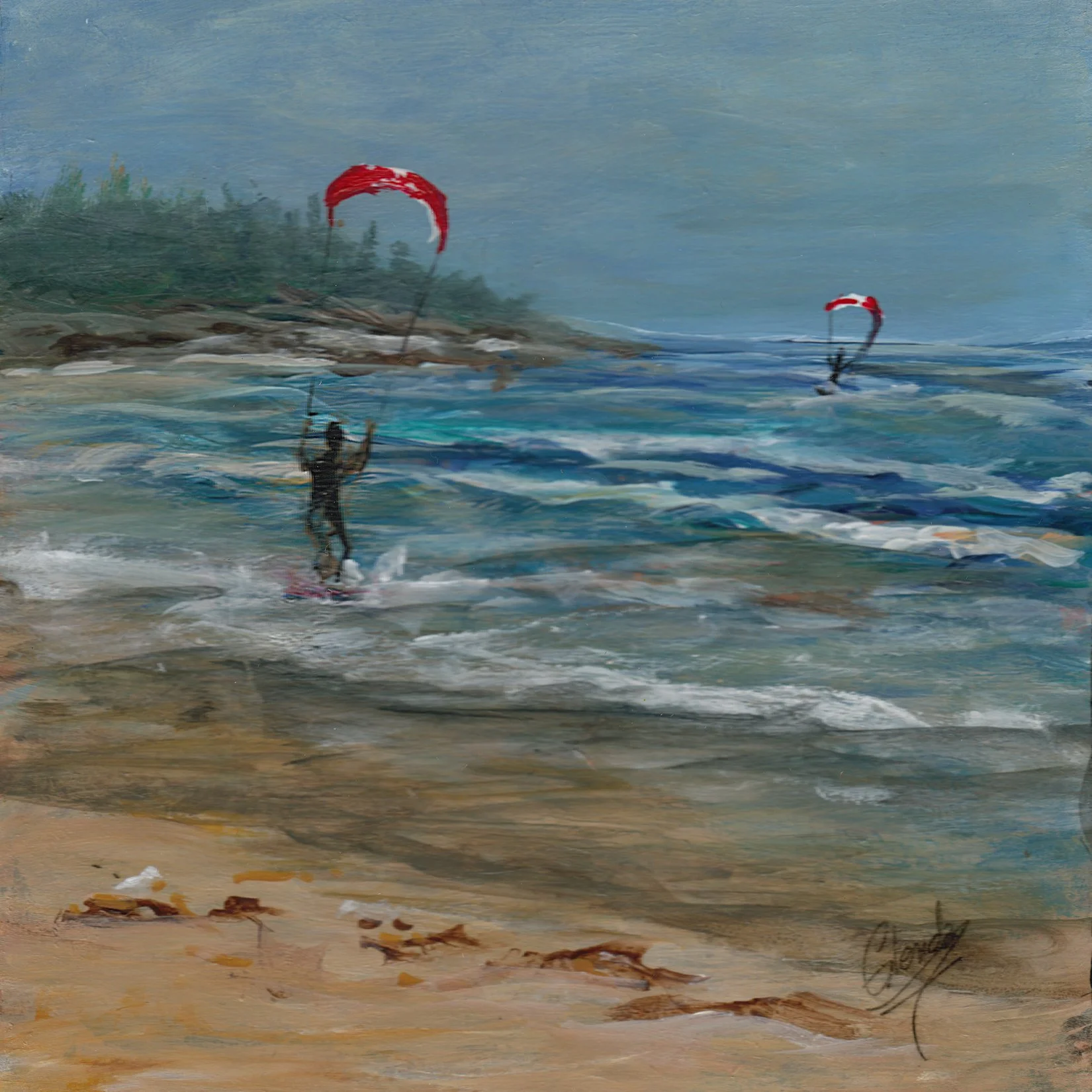 194. "Riding the Waves, Lawrencetown" Glenda Stone