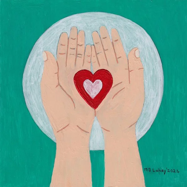 185 - "Symbol of Kindness 3 Hands Encircling Heart" - Marlene Lahey
