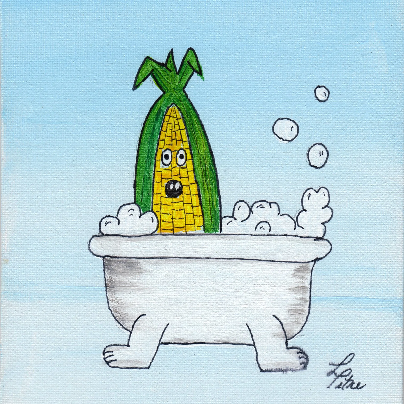 295. "Corn in a Tub" Lise Pitre