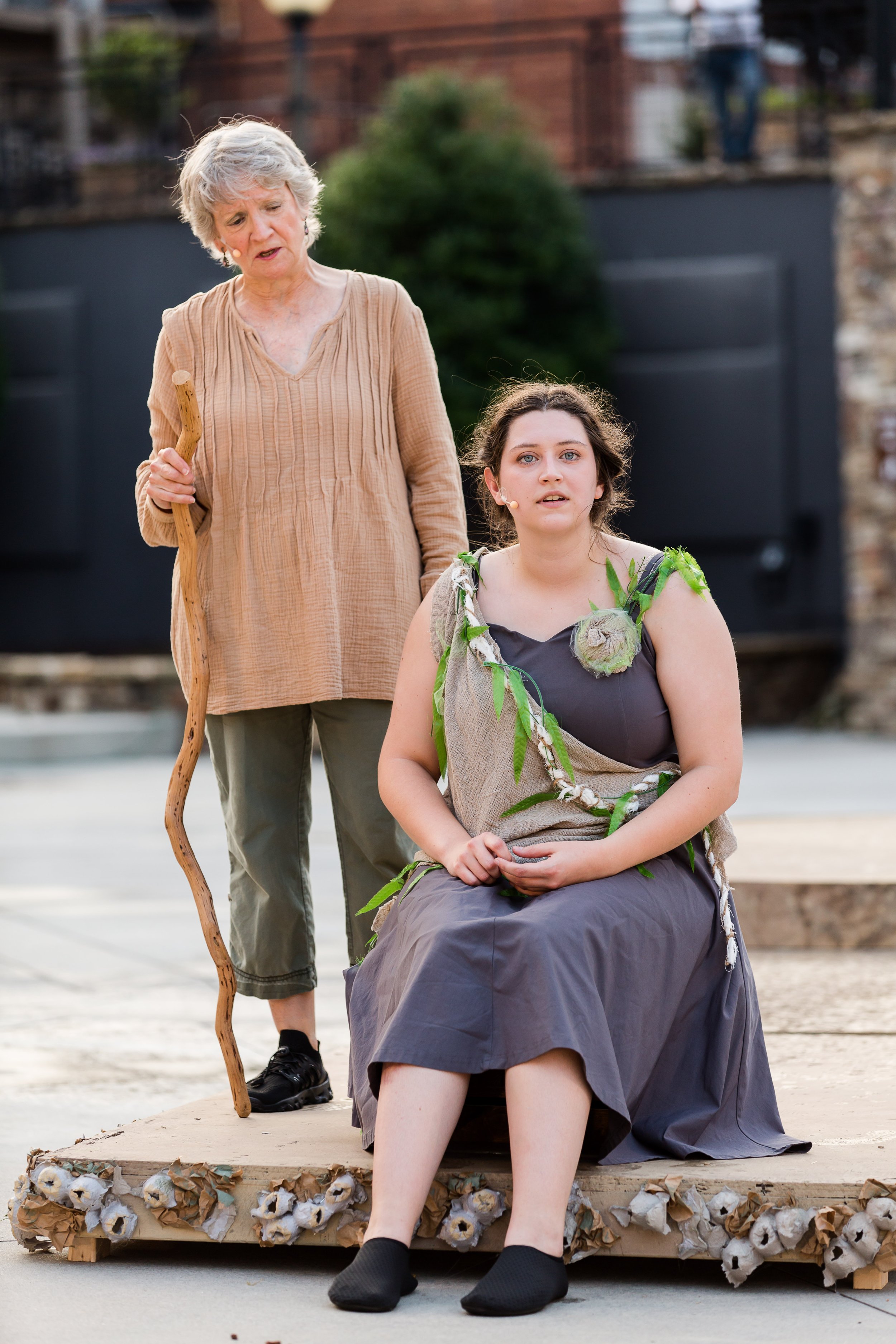  Lynn Campbell and Alexis Morehead on the set of  The Tempest . Photo by Angel Ruff Photography. 