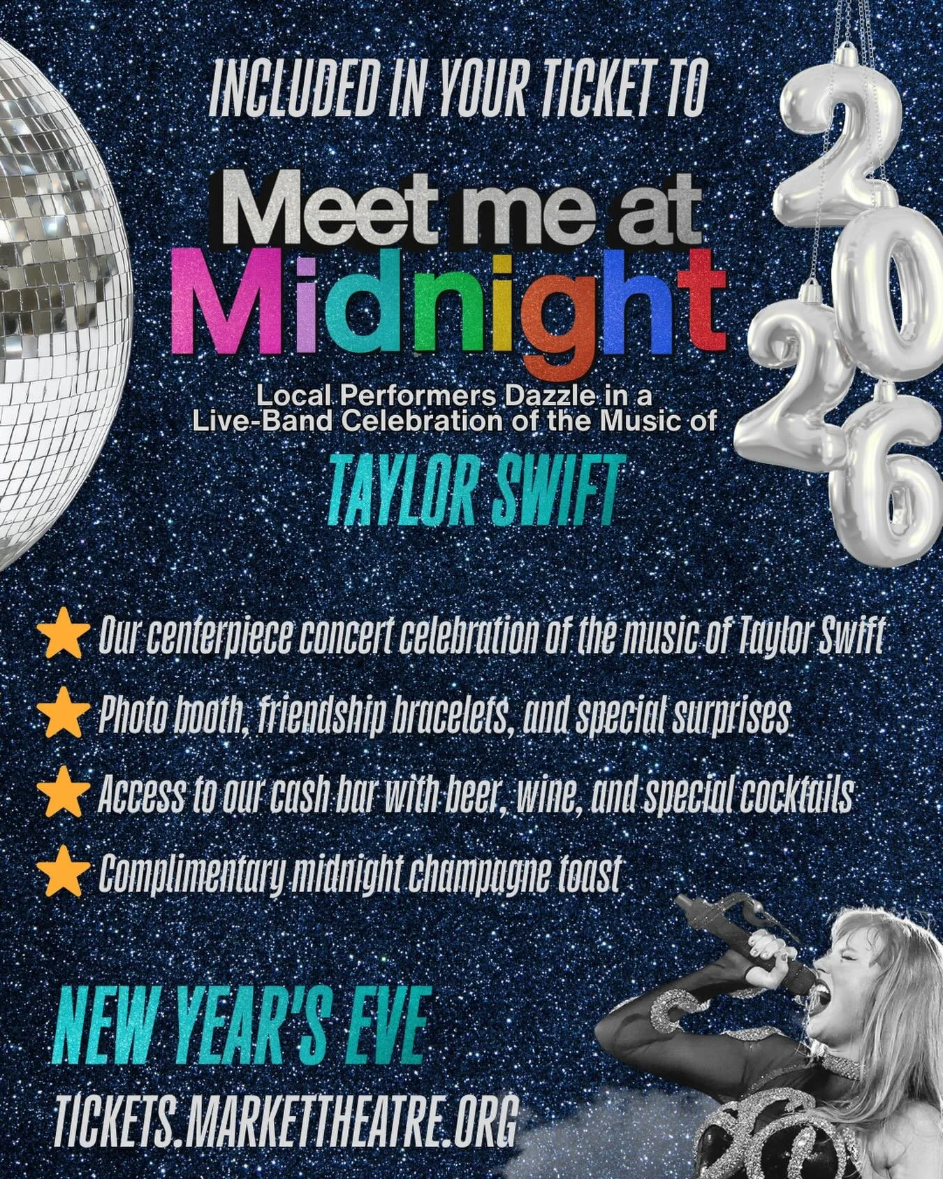 NEXT UP: Meet Me at Midnight - A New Year&rsquo;s Eve Celebration ⏰ 

New Year&rsquo;s Eve will be BEJEWELED this year at Market! 💎 Join us and @justagirlproduction as we present an all-night-long, all-live-singing, all-out celebration of the music 