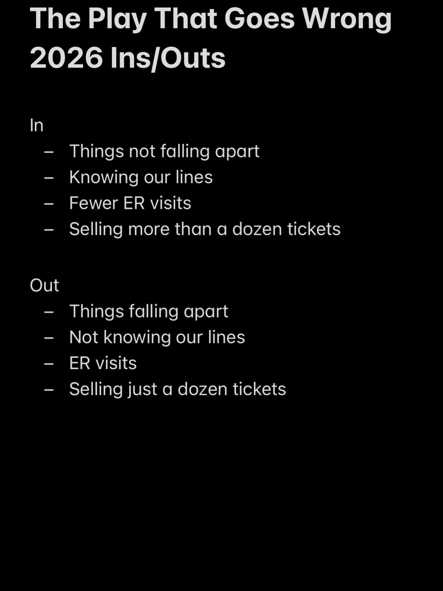Did we do this right? The social media manager told us it was mandatory.

Also thank you to the kind person that made things not upside down. Your comp ticket will be at the box office. 

The Play That Goes Wrong | January 30-February 9 | tickets.mar