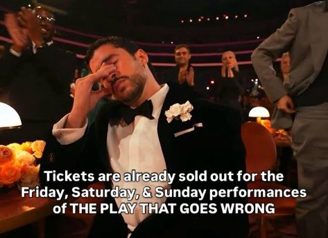 Mr. Bunny gets us. Just five more performances of THE PLAY THAT GOES WRONG. This Thursday through Monday. 

tickets.markettheatre.org