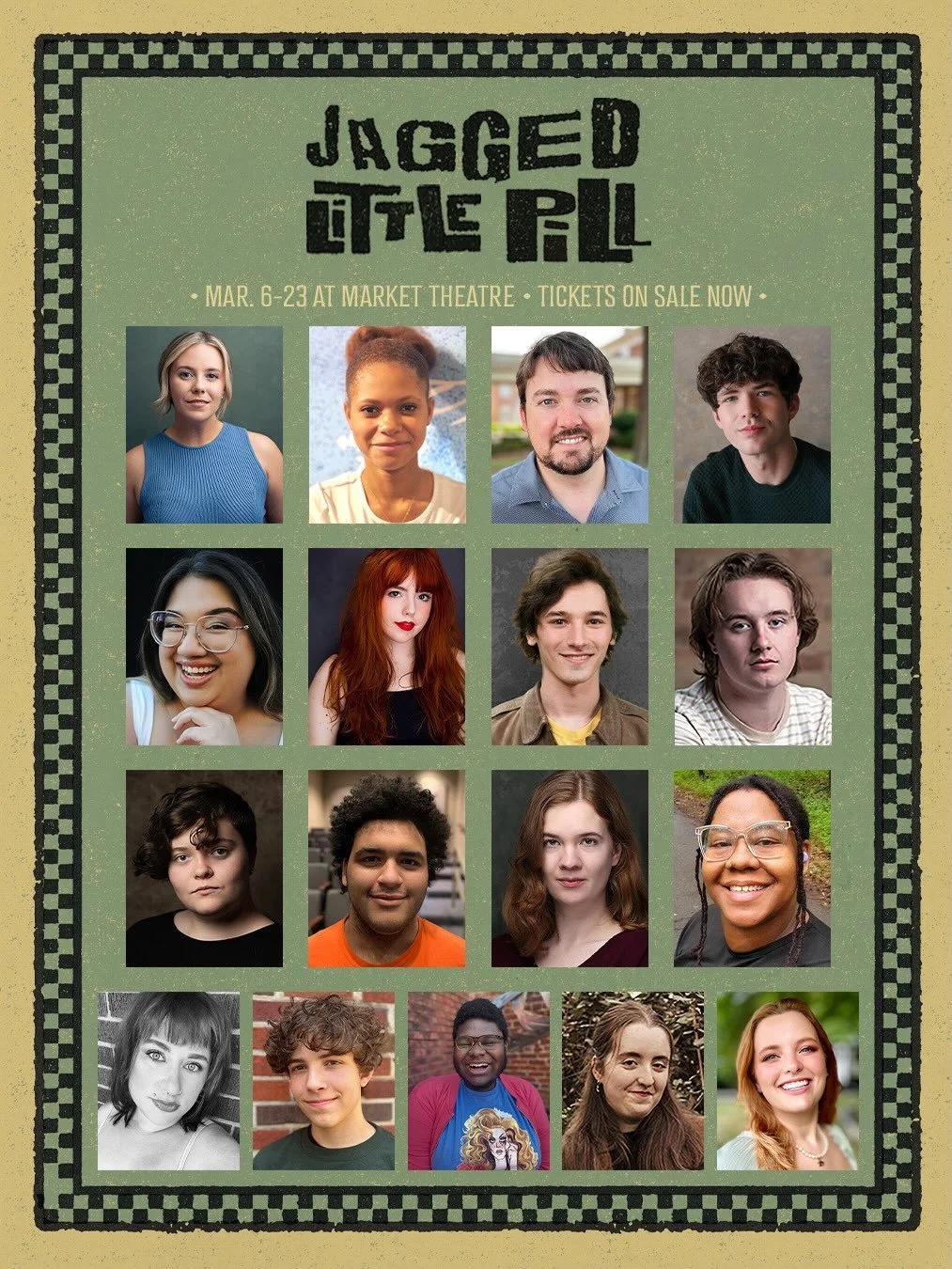 &ldquo;Swallow it down. What a jagged little pill.&rdquo; 

Here&rsquo;s your first look at the cast of the next production of our 10th Anniversary Season: JAGGED LITTLE PILL. 

Featuring Alanis Morissette&rsquo;s groundbreaking music and having its 