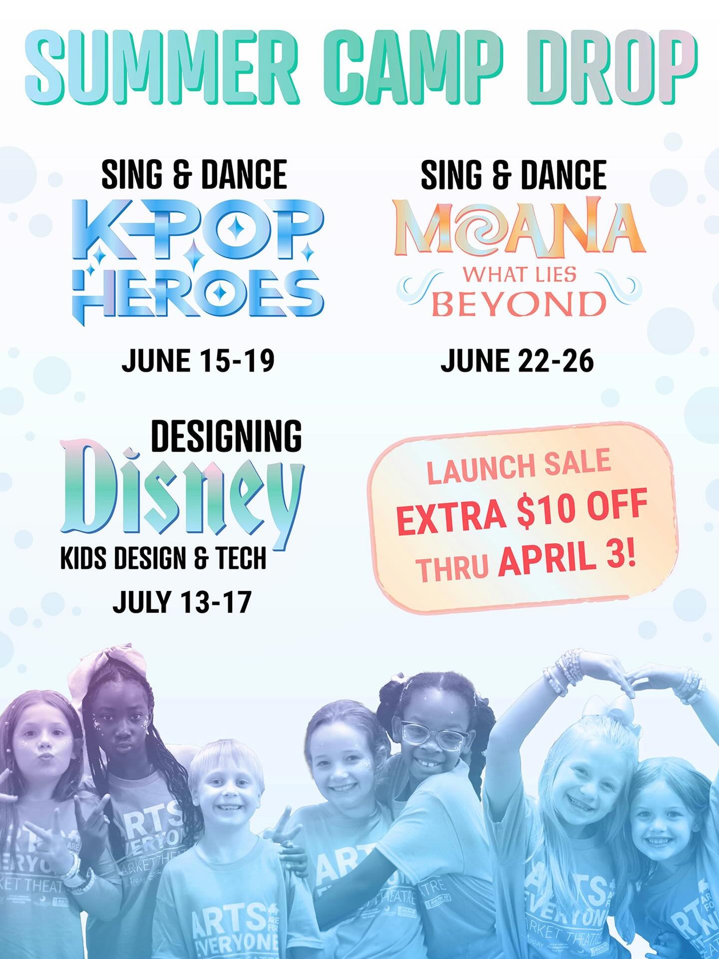 ☀️ 2026 MARKET SUMMER CAMPS DROP ☀️ 

Announcing our &ldquo;golden&rdquo; slate of 2026 Kids Camps including two mega Sing &amp; Dance musical theatre camps and the return of Designing design &amp; tech camp! 

Want the biggest discounts on camp you&