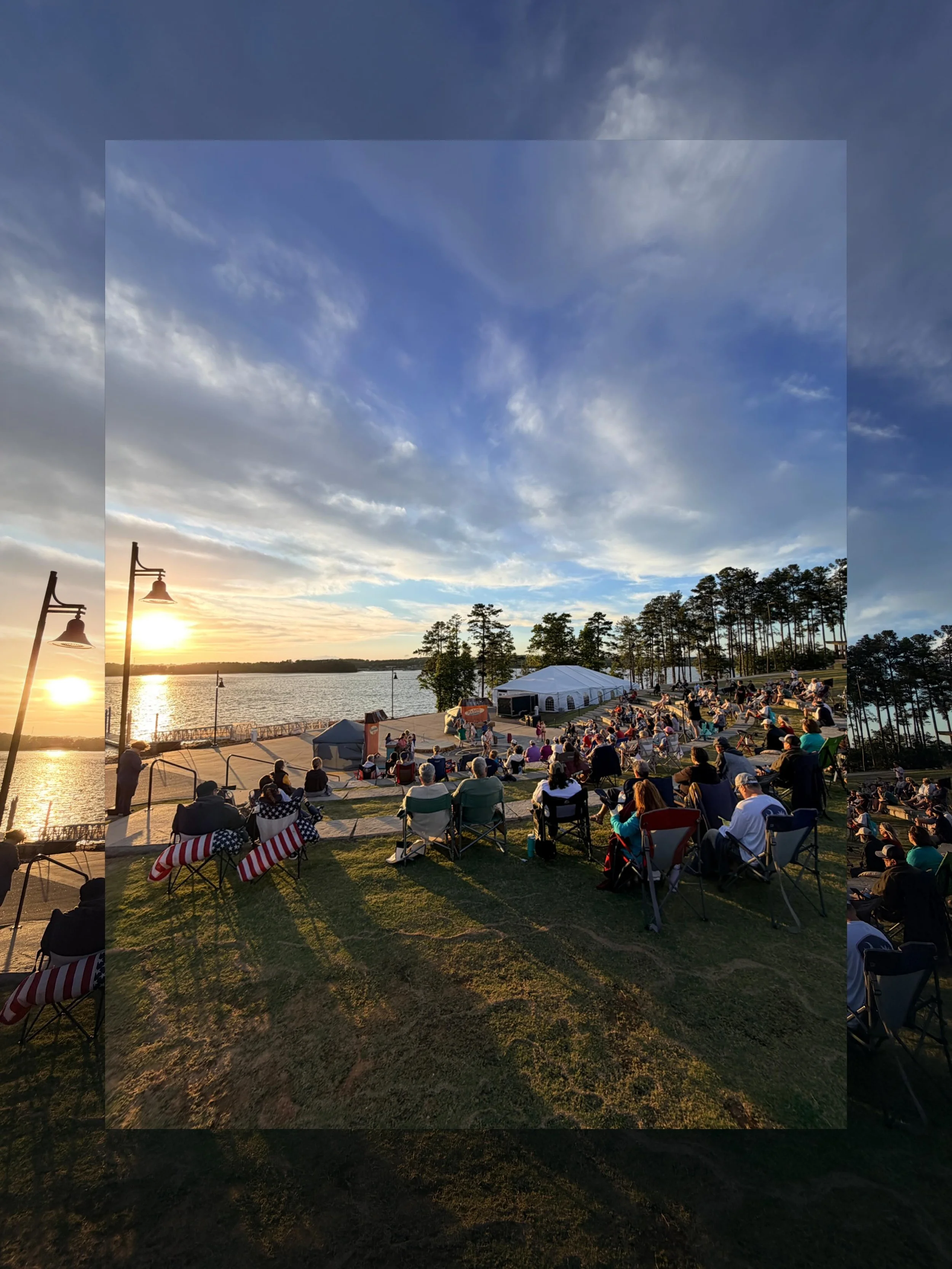 Hard to beat the views at ESCAPE TO MARGARITAVILLE 🌅 Take it in yourself tonight at 7:30 pm! 

Running every night through Monday, May 11 at Lake Hartwell&rsquo;s Green Pond Landing | Come early to grab dinner &amp; drinks from our onsite food truck