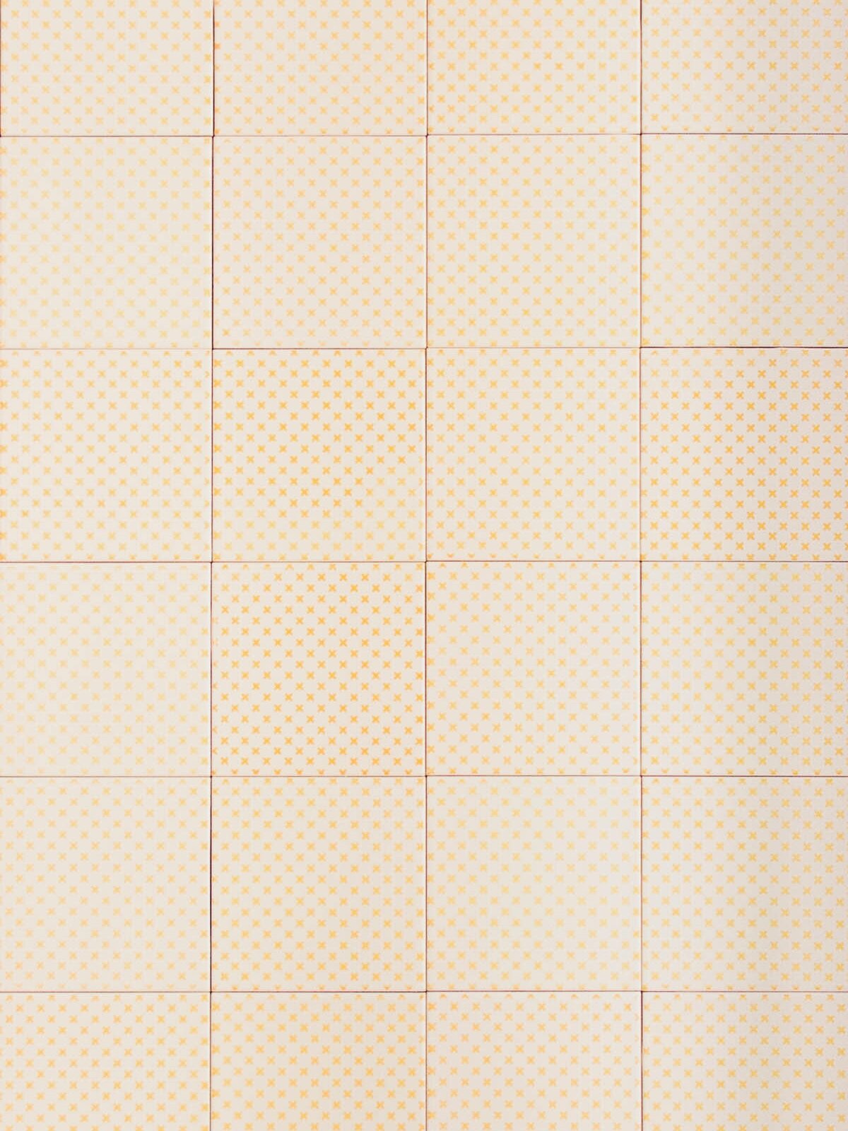 Showroom board with clay tiles in format 15x15x1 cm decorated with motif 'Edo Cross Stitch'
