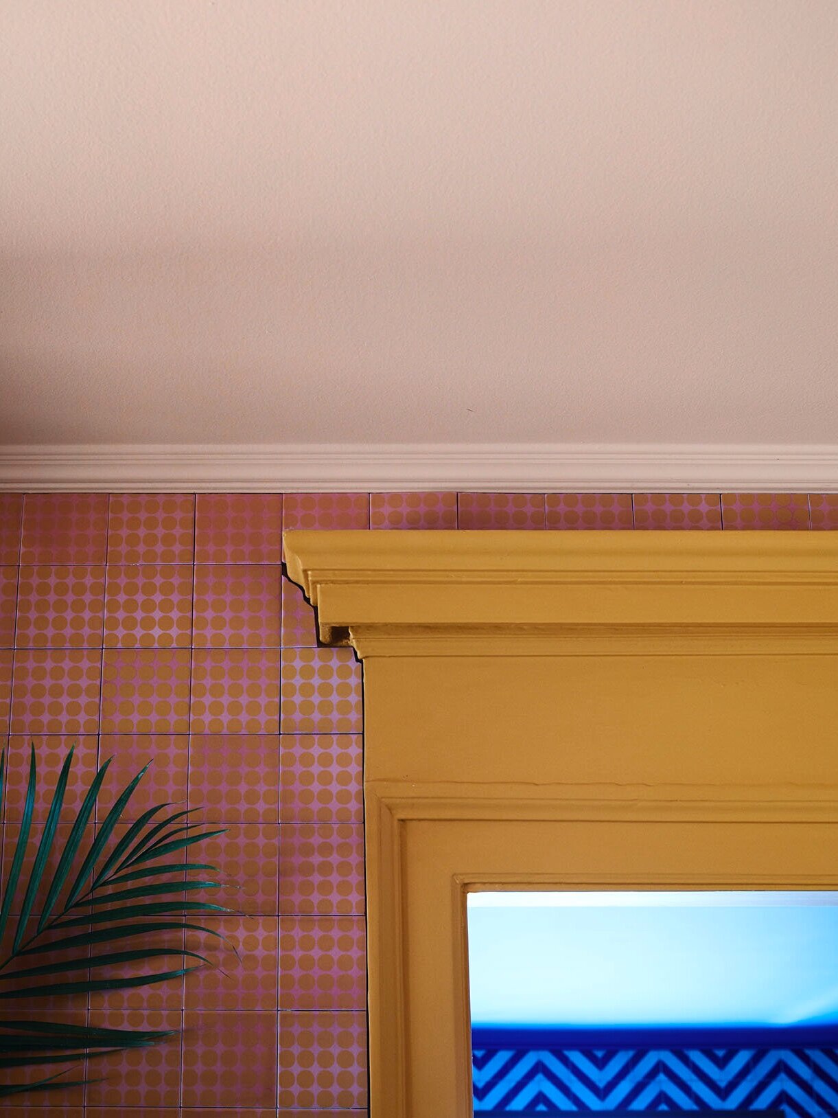 Ceiling painted with 'Pink Champagne'