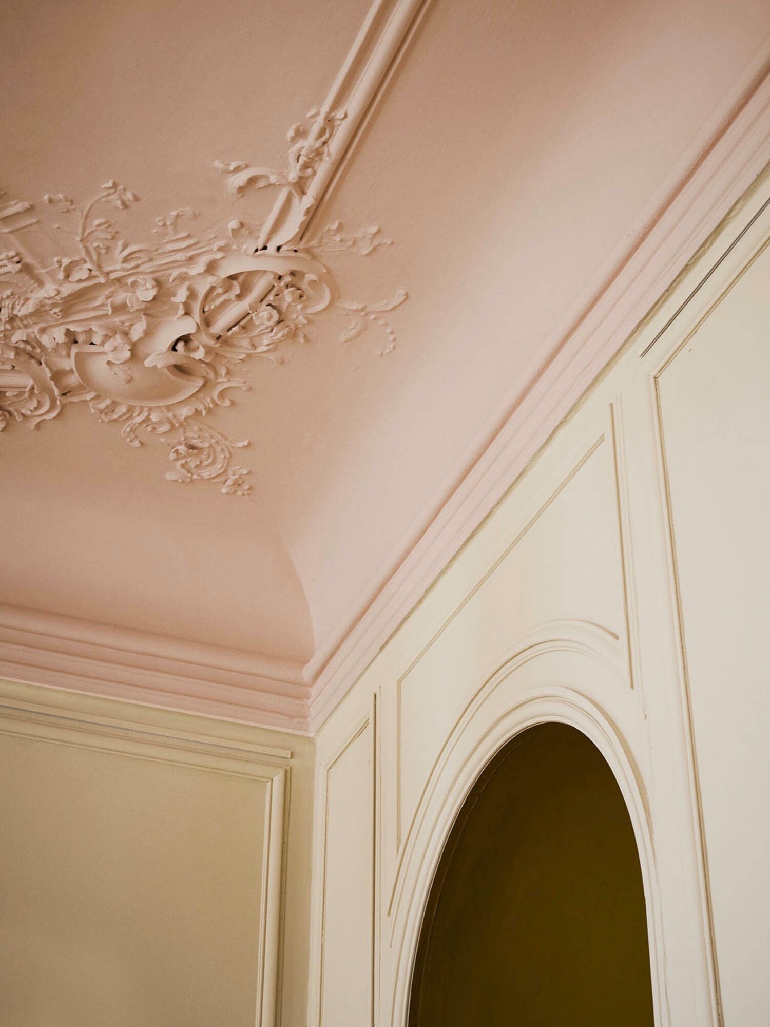Ceiling painted with 'Pink Champagne'