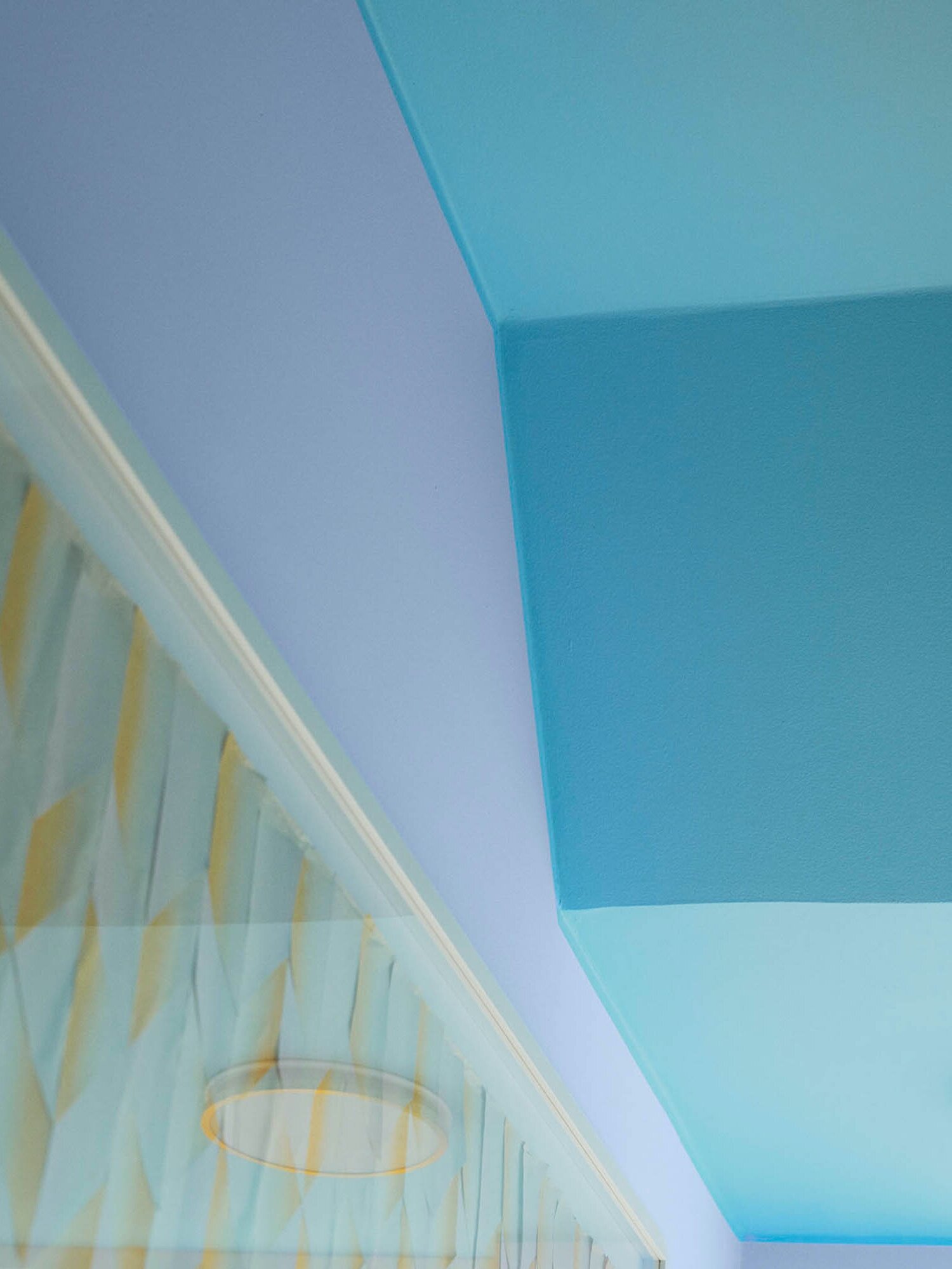 Ceiling painted with 'True Blue'