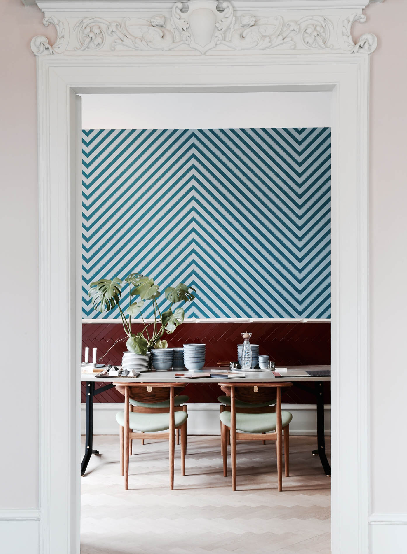Wallpaper 'Greek Geometry' painted with various colors from the File Under Pop Paint  Collection 