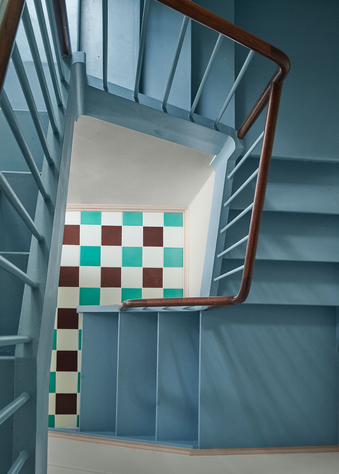 Staircase painted with 'Azure'