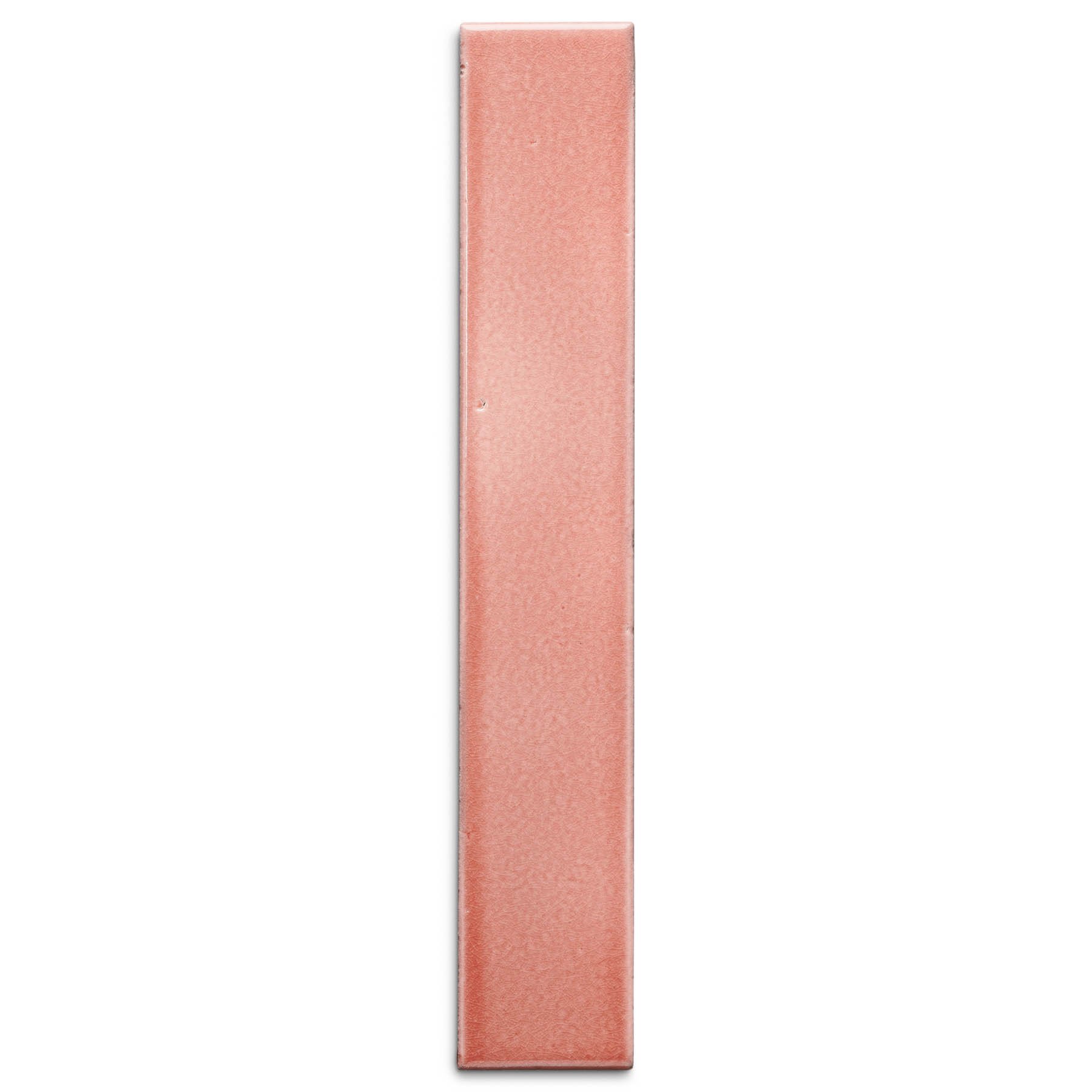 Lava stone tile glazed with 'Light Coral Red Shiny Crystal'