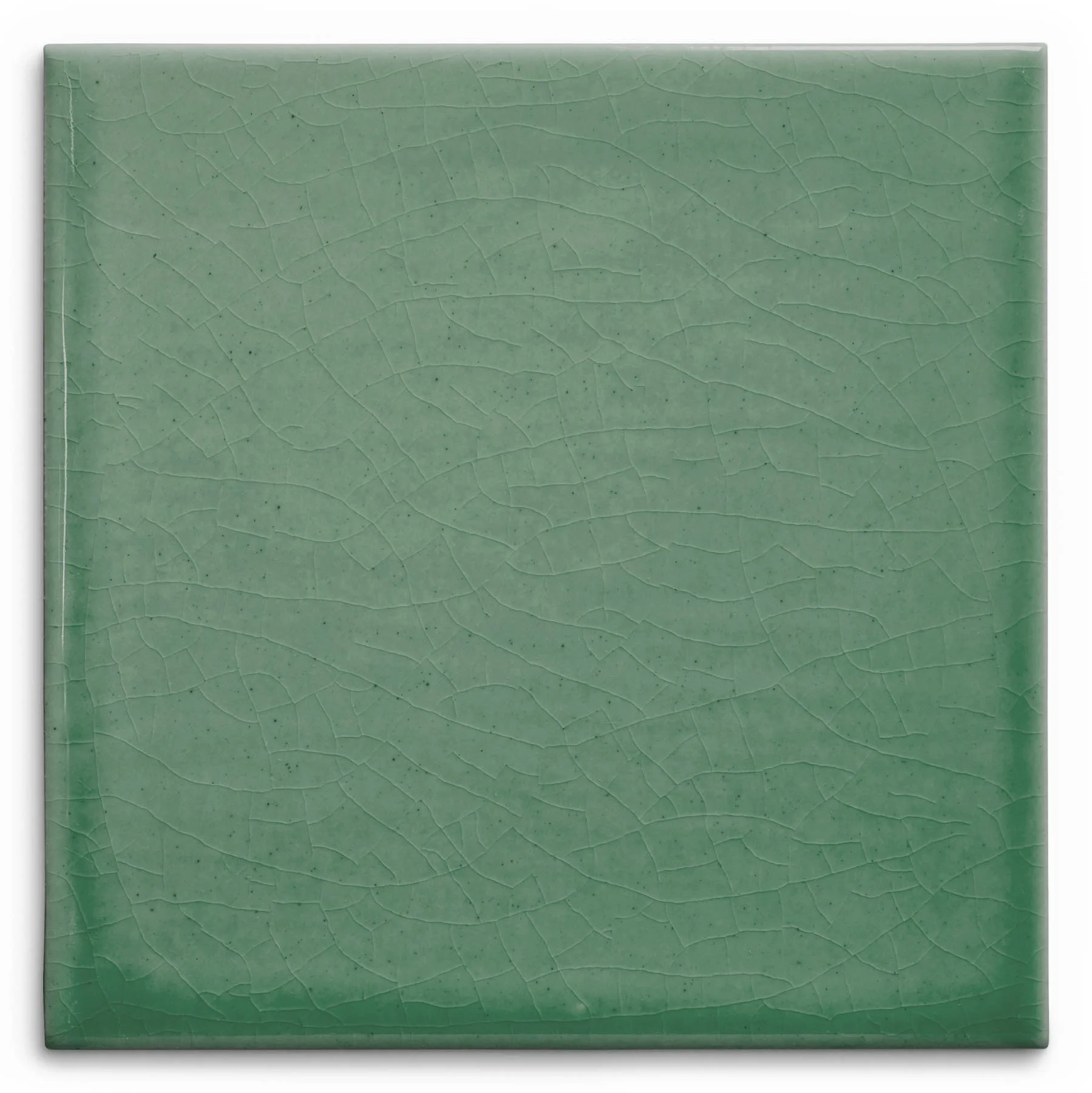 Clay tile glazed with 'Forest Spirit Shiny Crystal'