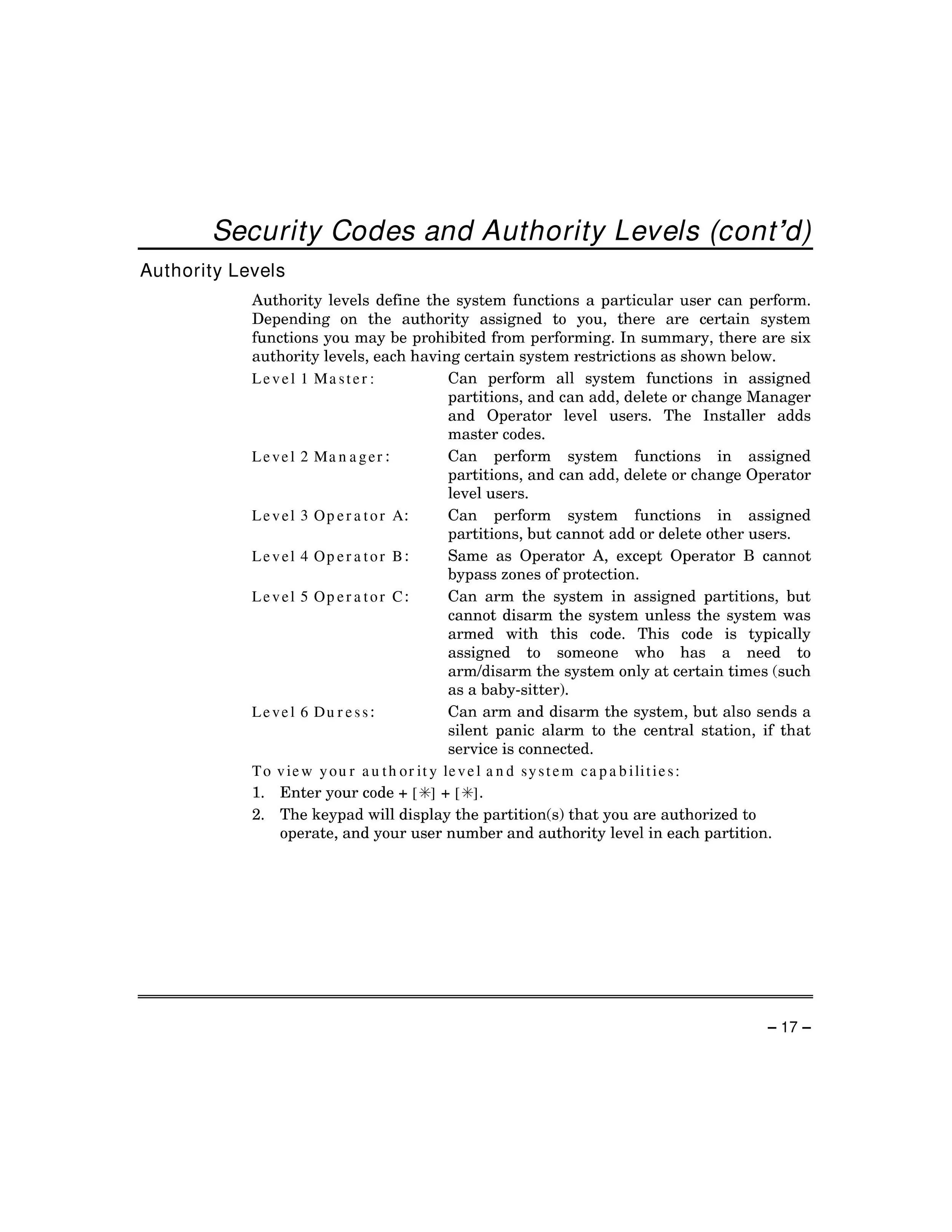 Ademco Vista 128FBP User Manual — Security Technologies