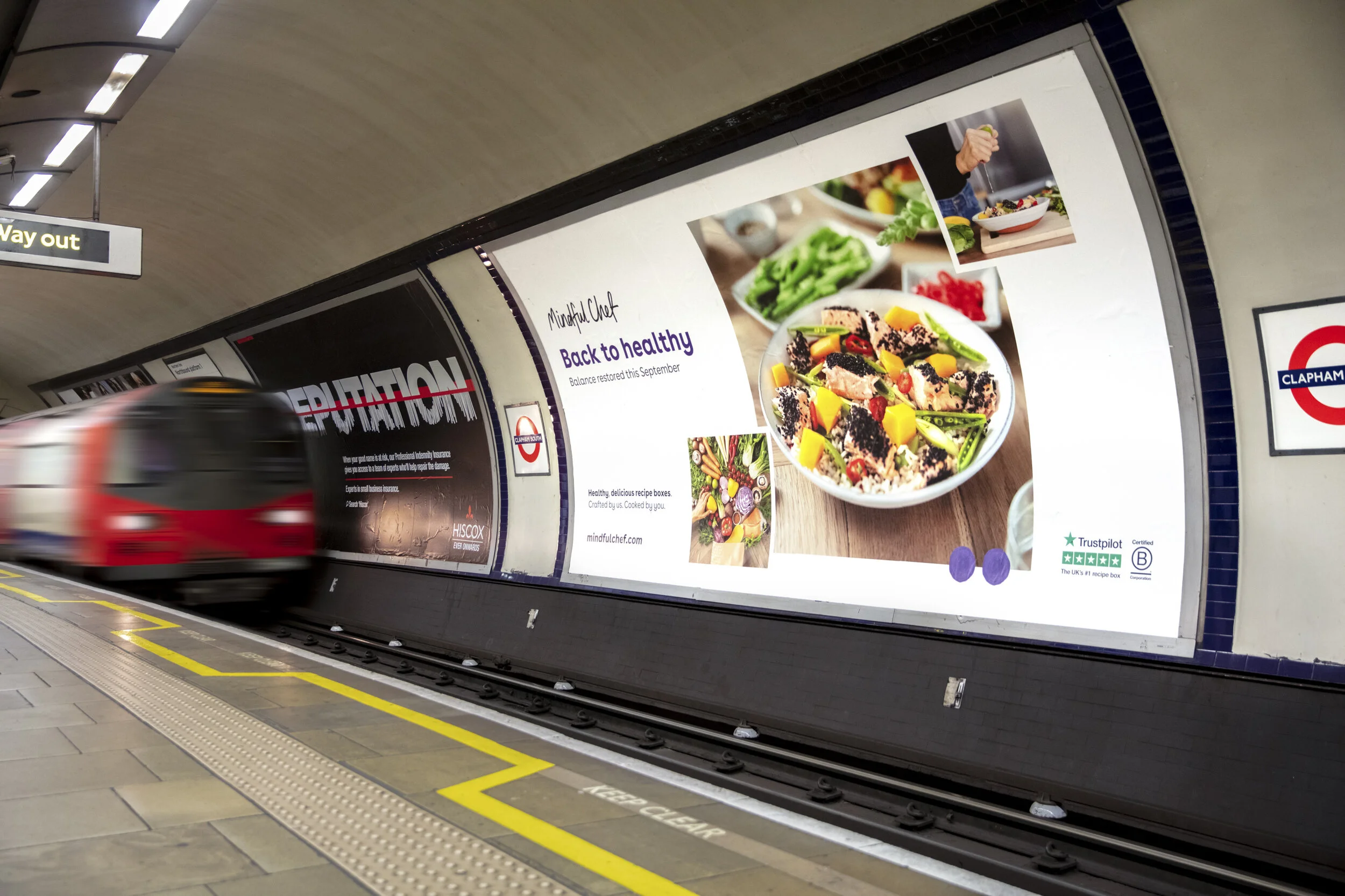 48 sheet London Underground ad for Mindful Chef’s ‘Back to Healthy’ campaign - London, 2019