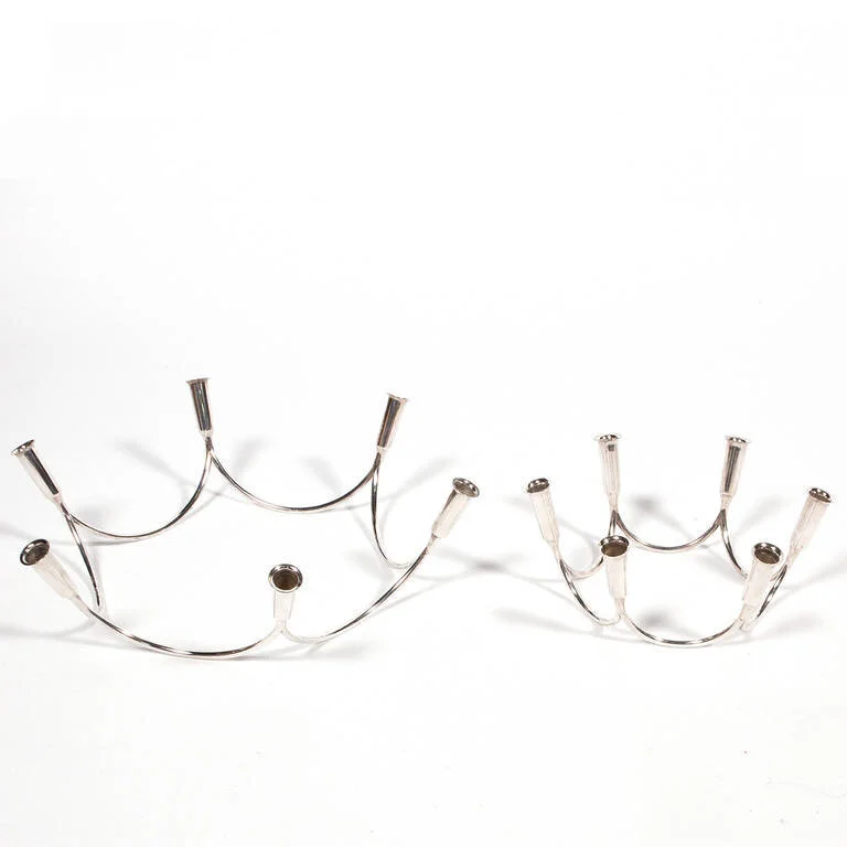 Pair of Sterling Silver Candelabra by A. Michelsen