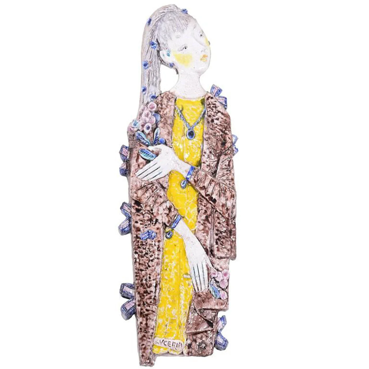 Large Ugo Lucerni Italian Majolica Studio Wall Relief