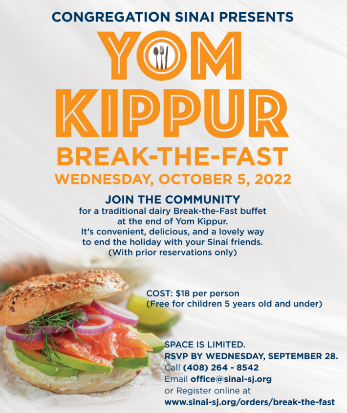 Yom Kippur BreaktheFast — Congregation Sinai