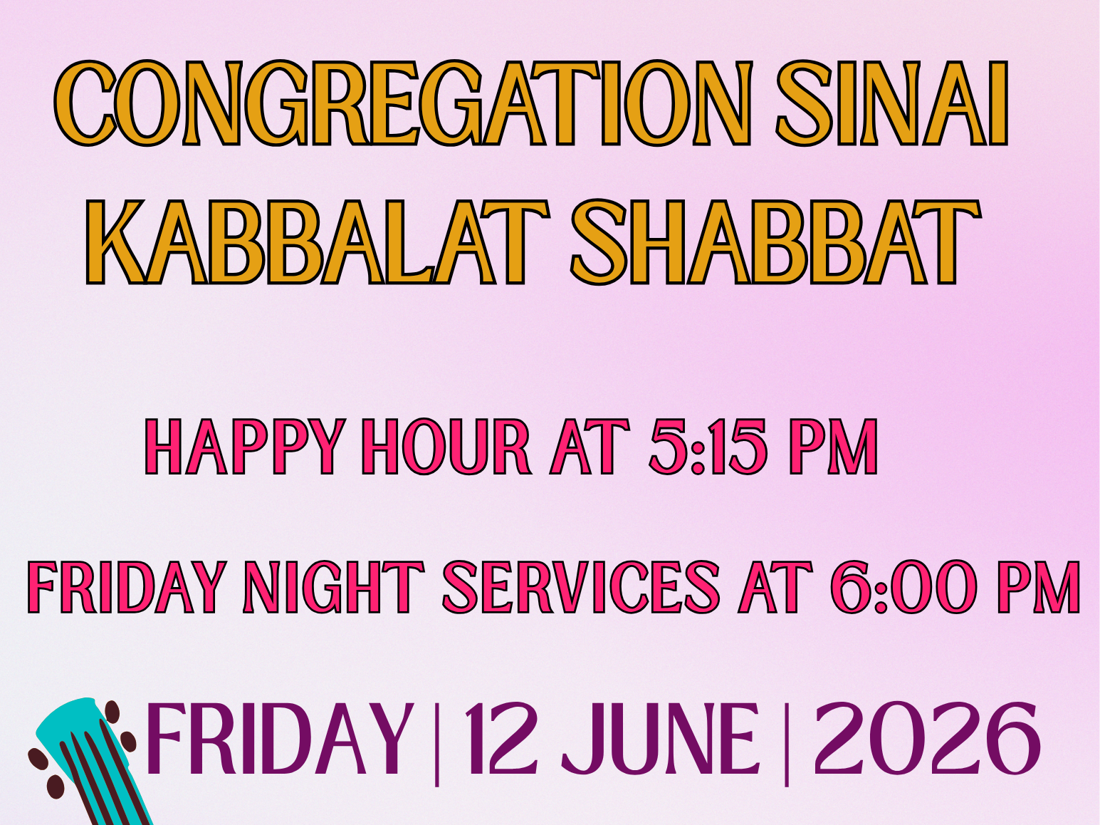  Happy Hour and Kabbalat Shabbat