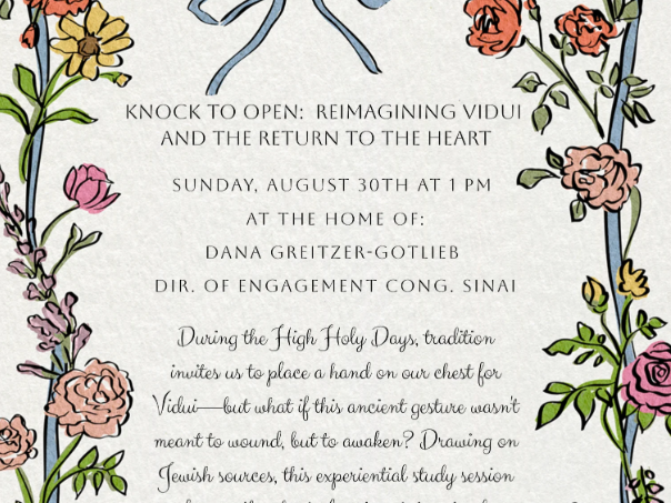 Sisterhood Program- Knock to Open: Reimagining Vidui and the Return to the Heart