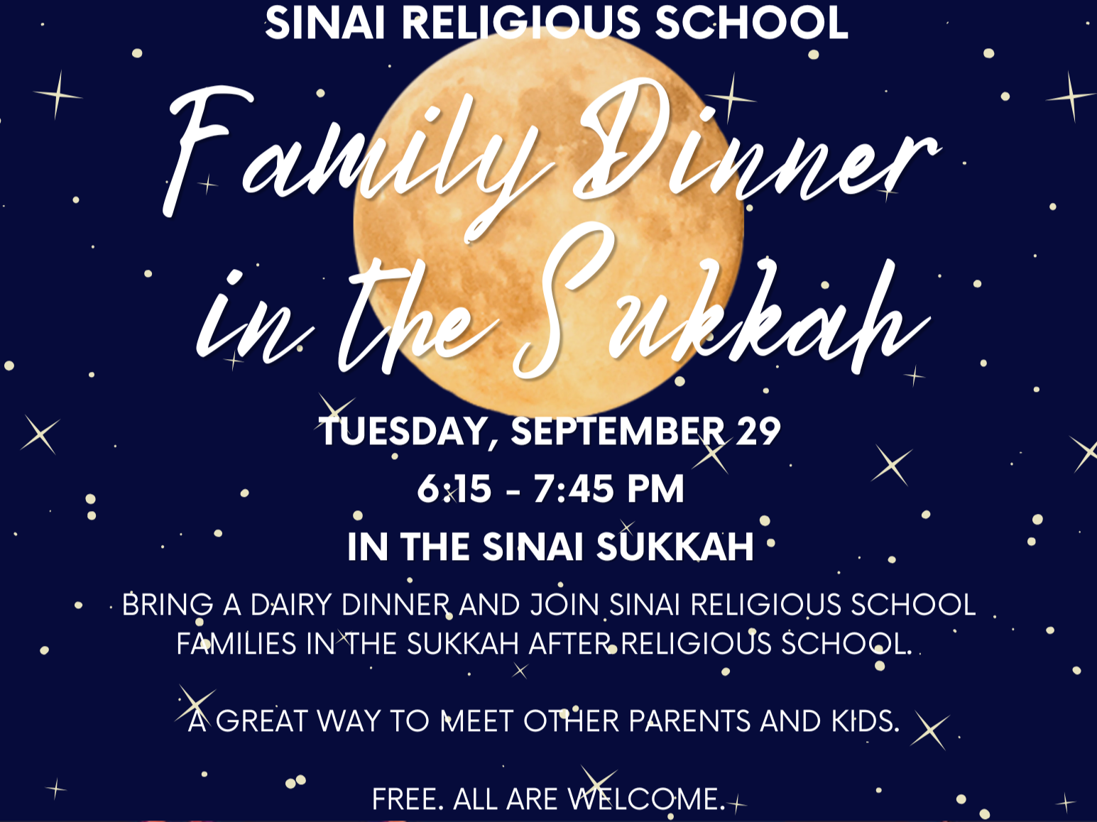Sinai Religious School Picnic in the Sukkah
