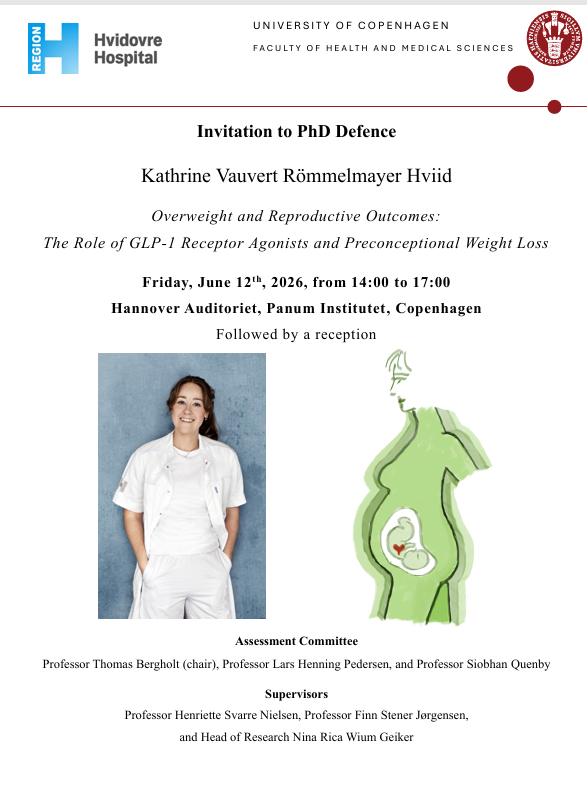 PhD forsvar: Overweight and Reproductive Outcomes: The Role of GLP-1 Receptor Agonists and Preconceptional Weight Loss