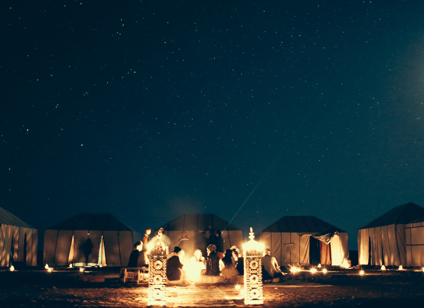 retreat at campadounia in the sahara desert