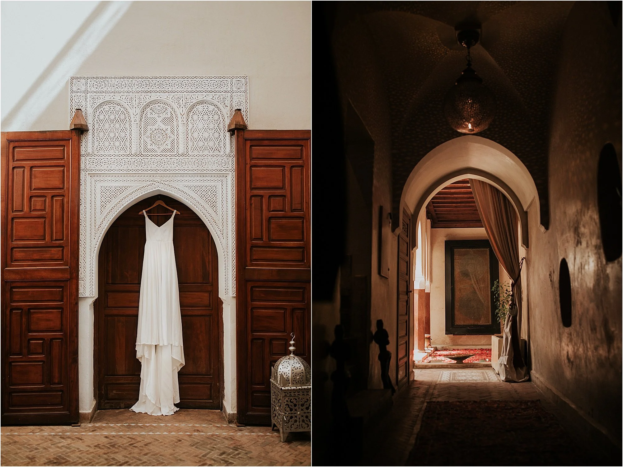 a moroccan riad prepared for a wedding ceremony