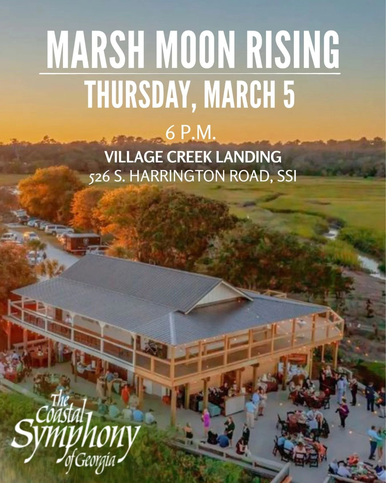 Mark your calendars for a fun evening at Village Creek Landing. Thursday, March 5th, at 6 p.m., The Coastal Symphony will be hosting a Marsh Moon Rising concert of classical covers of your favorite &lsquo;90s music. Admission is a suggested donation 