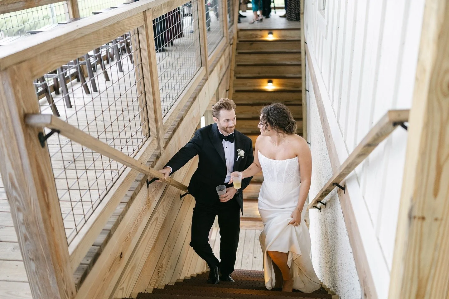 Ceremony downstairs and cocktail hour upstairs 💍🥂Our space allows for many different ways to organize your party to make it just like you dreamed! 

📸 Devoss Photography