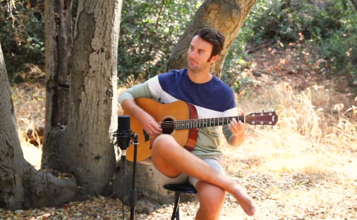 Andrew performing in an oak woodland.