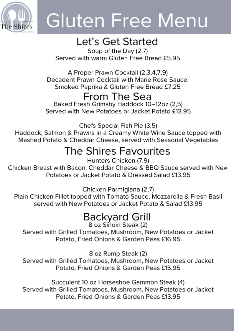 The Shires Menu — the shires pub and restaurant