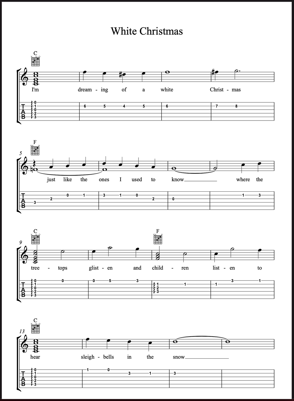 Students christmas pieces — Paul Thornton - Solo Guitarist