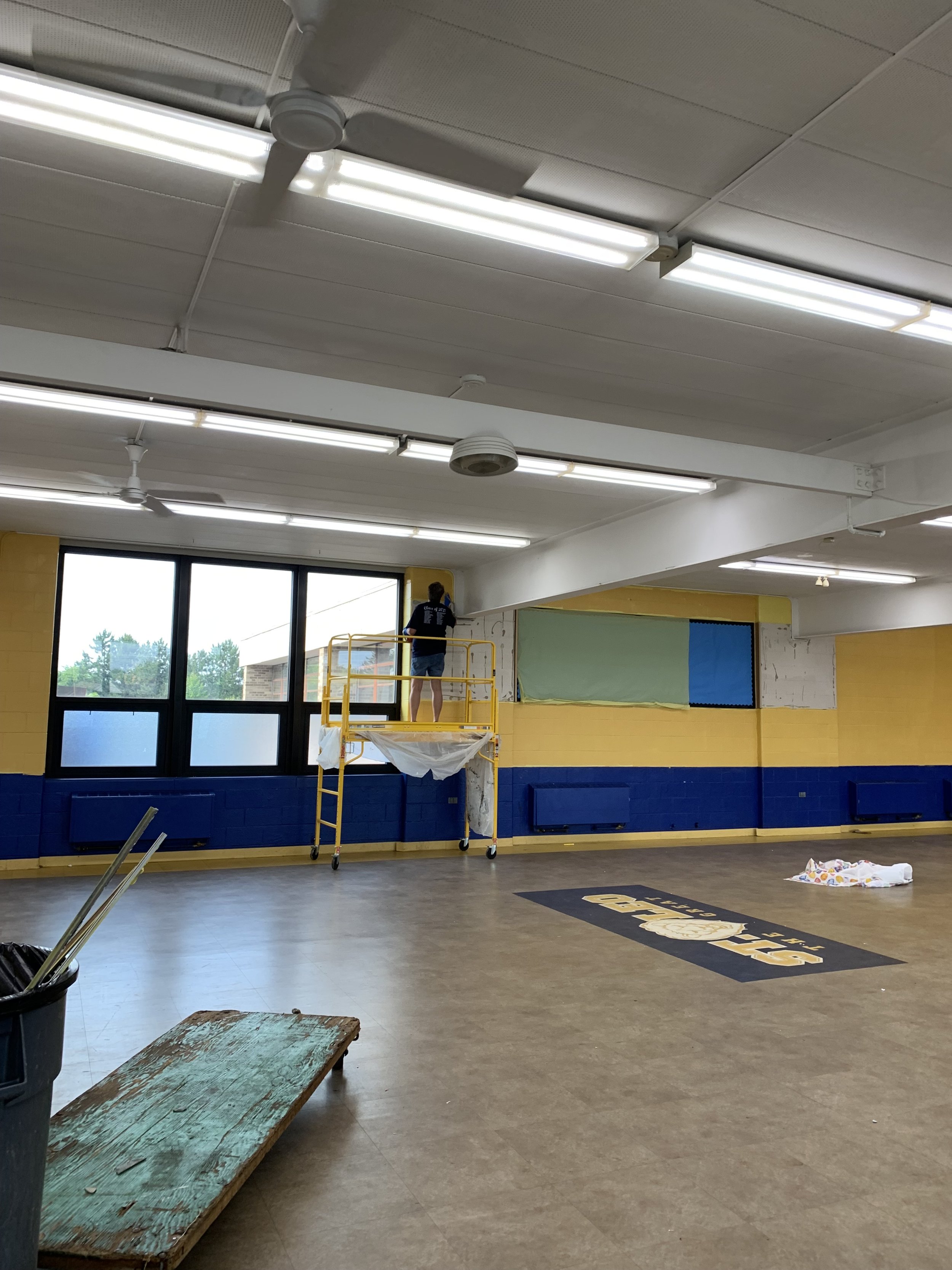 The cafeteria is goin' for the gold with a fresh new coat  of paint!of paint!!