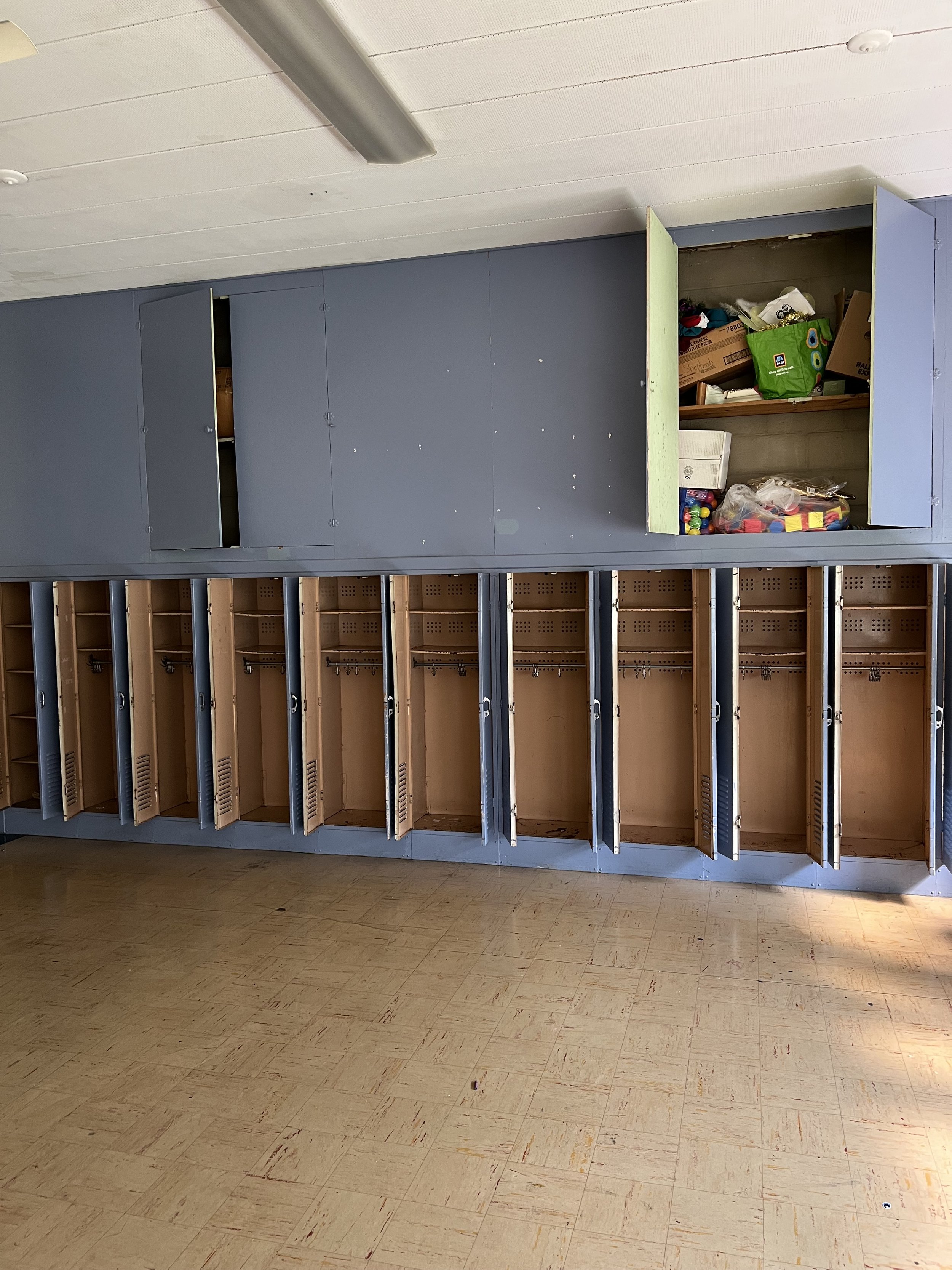 Old lockers have been taken out...