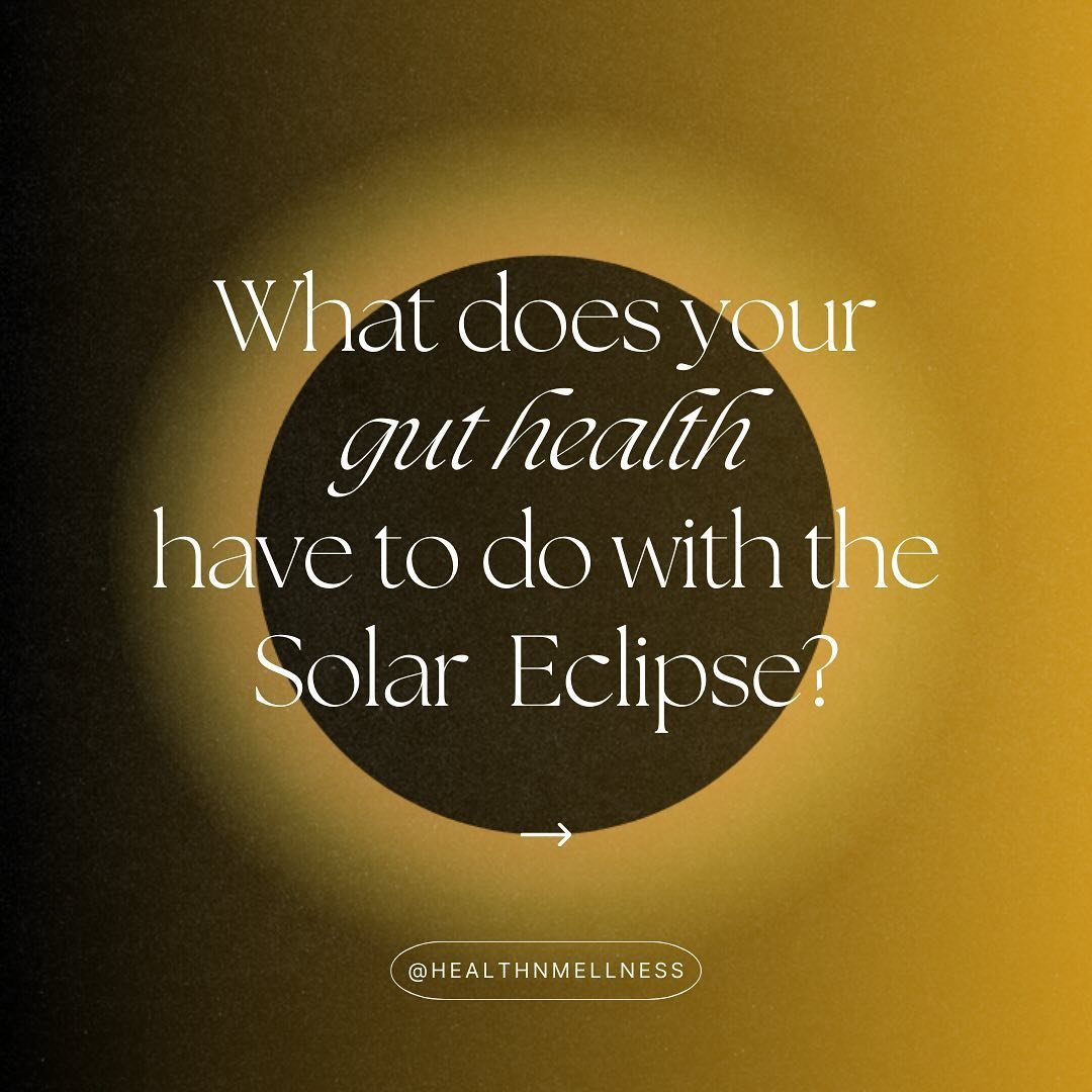 What does your gut health have to do with the solar eclipse?
✨
During this time of big cosmic energy, we are asked to integrate the experiences and emotions that arise. 
✨
Just as the eclipse signals a shift, so does our gut - the master of integrati