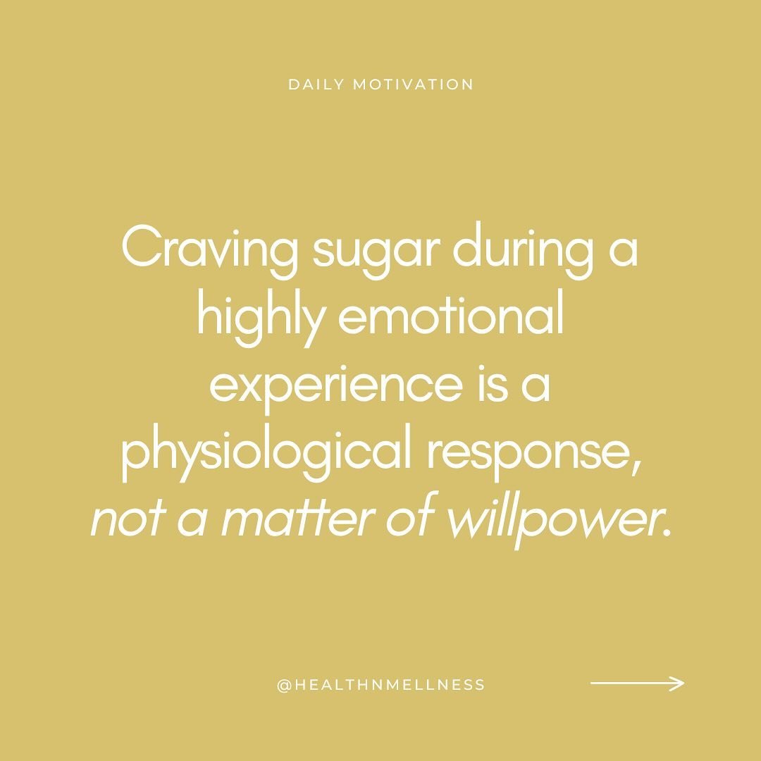 Craving sugar during emotional moments isn&rsquo;t a sign of weak willpower, it&rsquo;s a physiological response. 
✨
When we experience emotions like stress, sadness, or even happiness, your body releases hormones like cortisol and adrenaline. 
✨
The