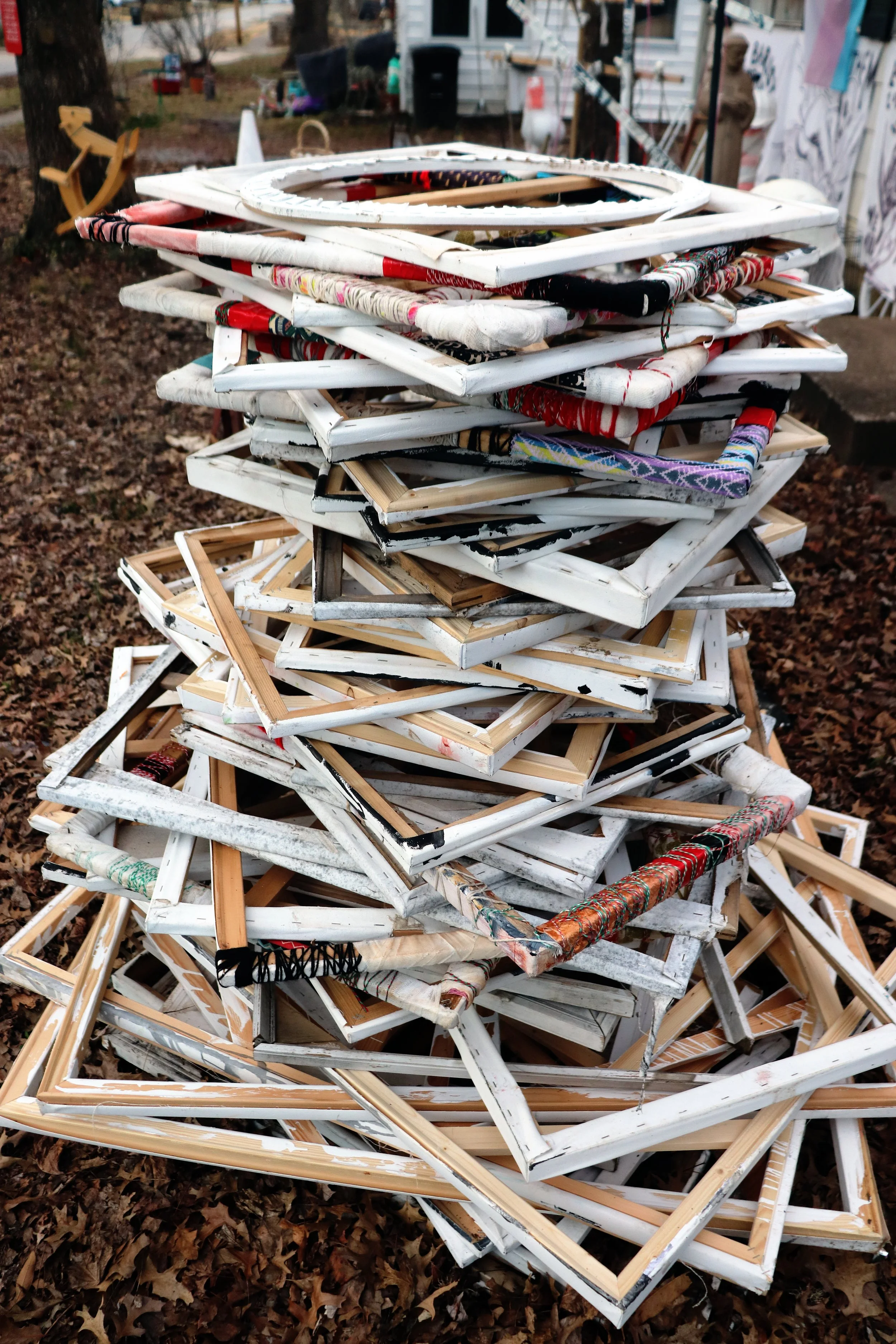 CAESAR'S COLUMN - OLD CANVAS STRETCHERS AT BALM (2024)