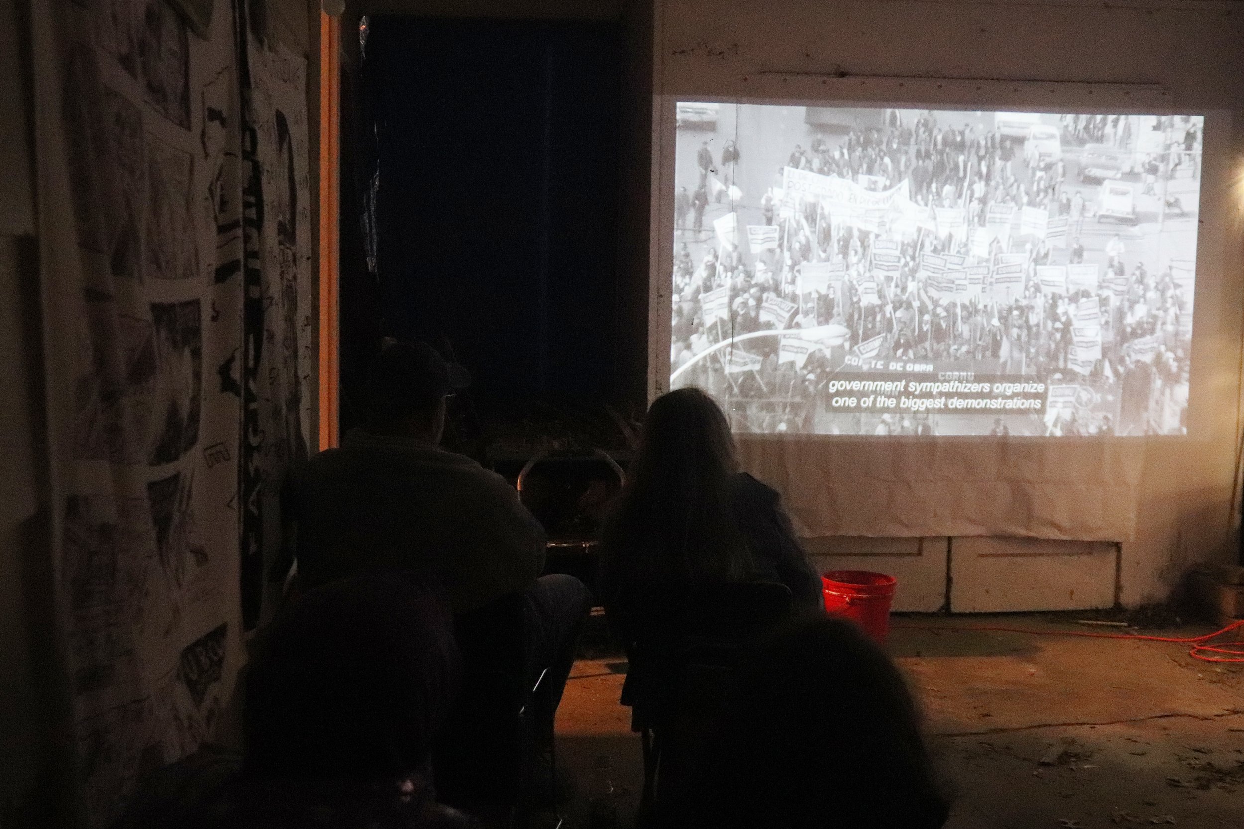 Folks watching The Battle of Chile at BALM (May 2025)