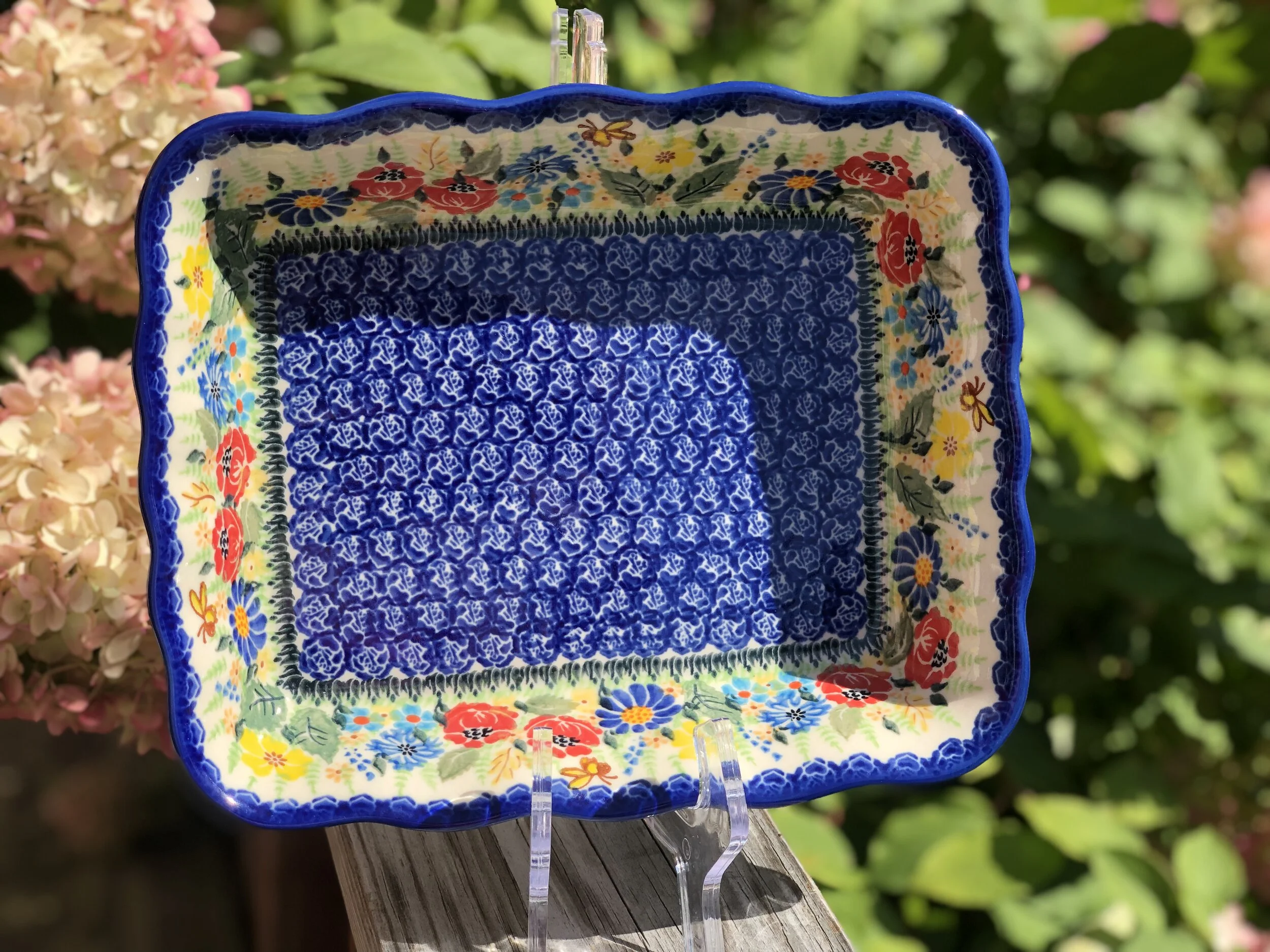 Scolloped Edge Field Pattern Baking Dish Unikat 