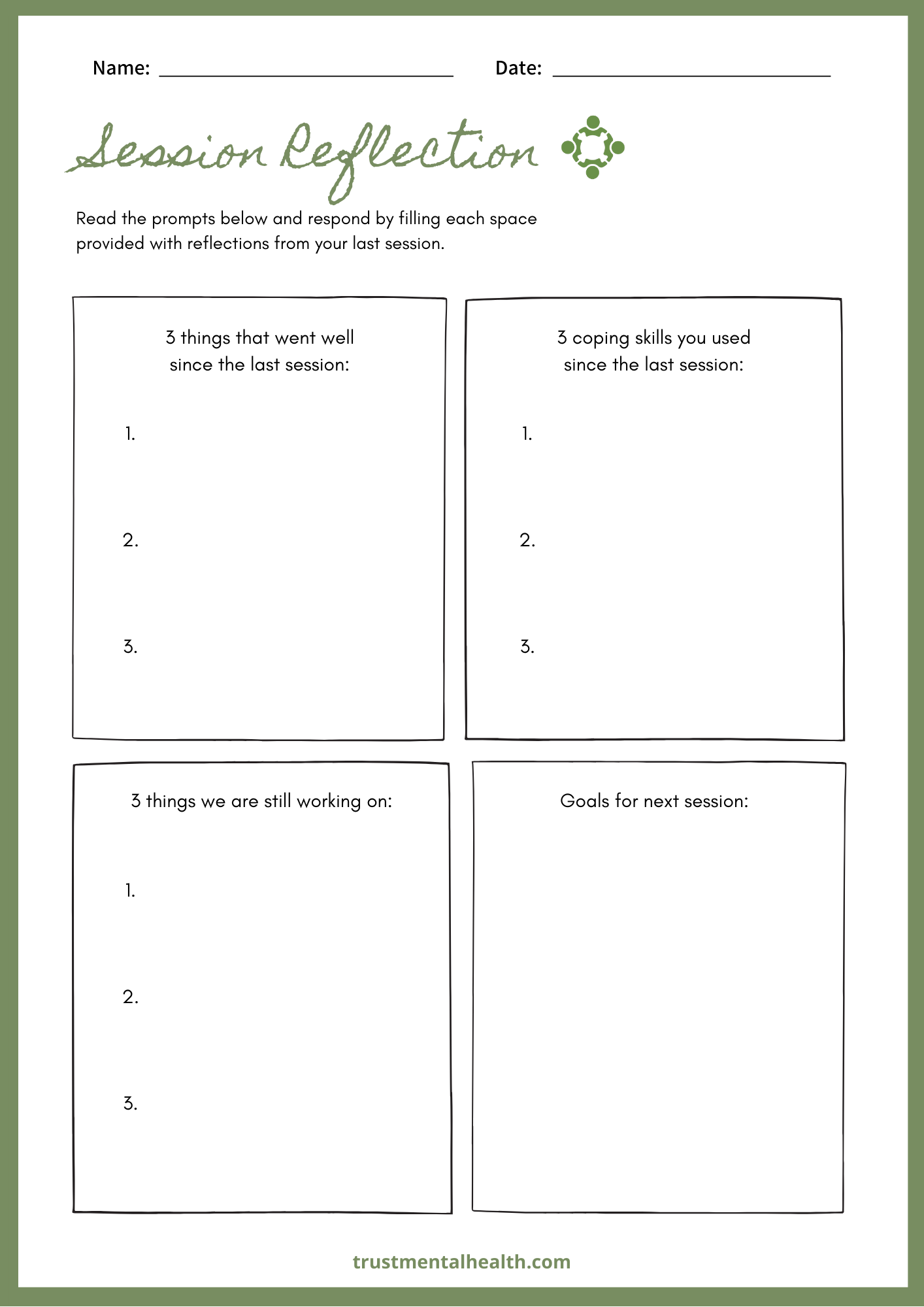 Therapy Worksheets CBT Worksheets Trust Mental Health